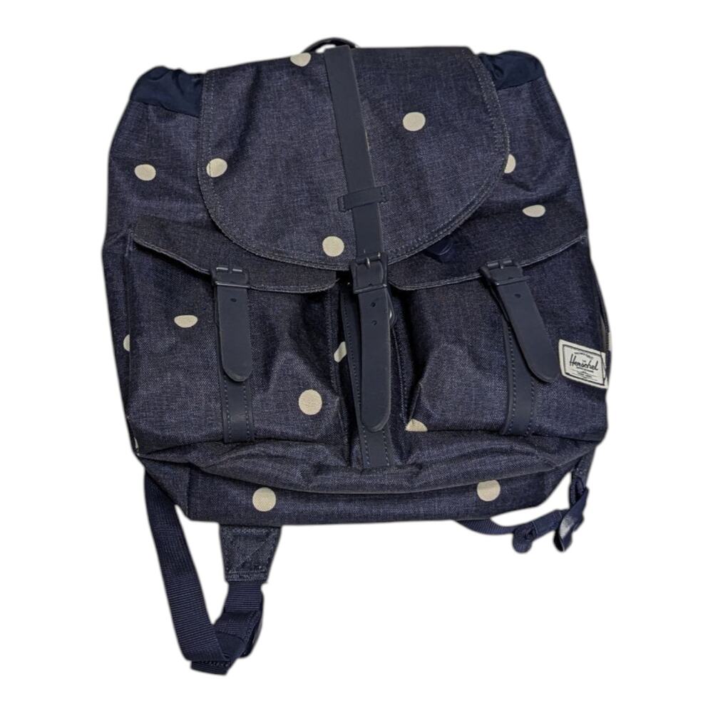 Herschel Supply Co Dawson Backpack Navy Blue Polka Dot White School Nautical